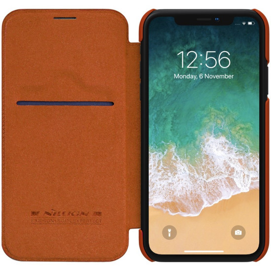 Puzdro Nillkin Qin pre iPhone 11 Pro Max (6,5") hnedé.