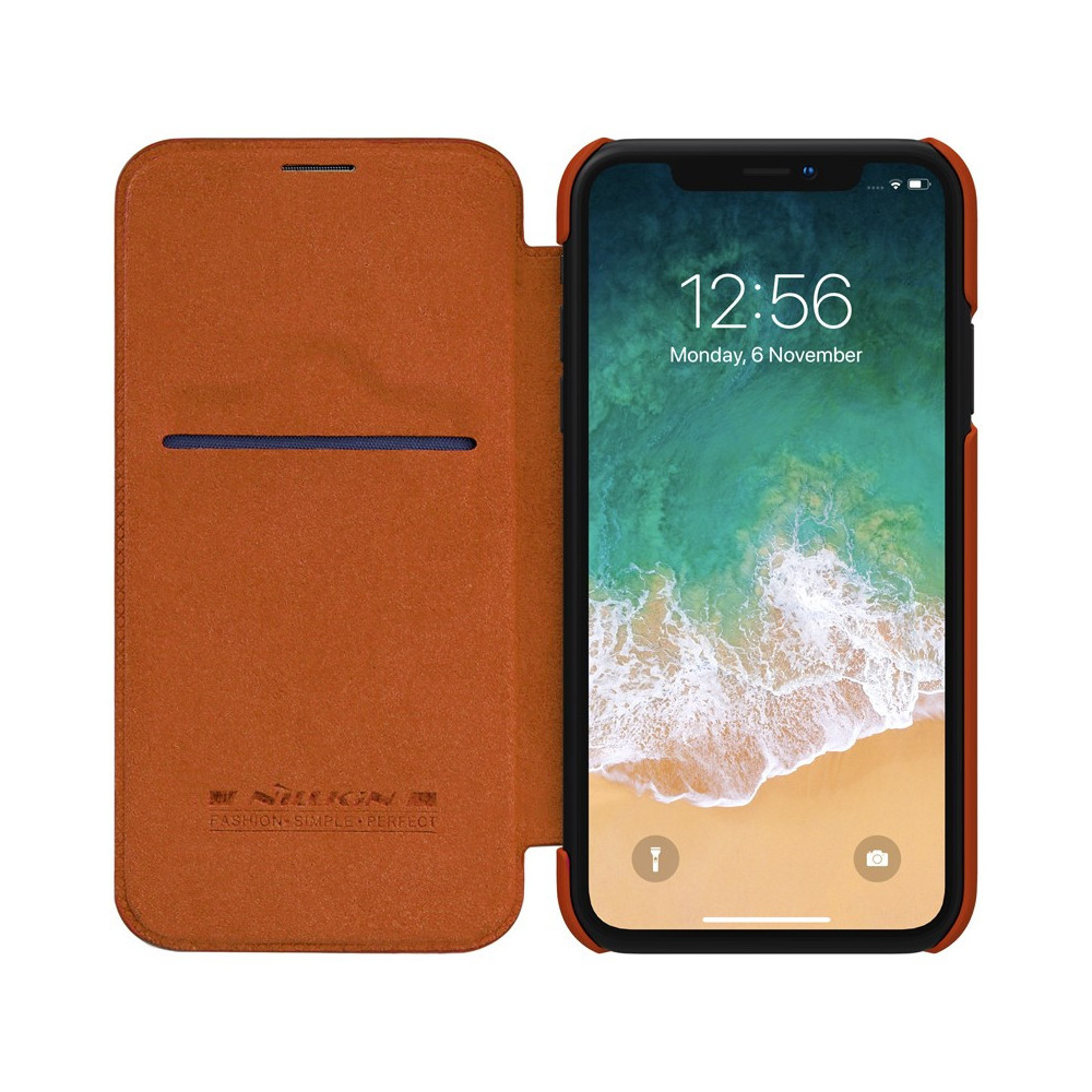 Puzdro Nillkin Qin pre iPhone 11 Pro Max (6,5") hnedé.
