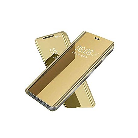 Puzdro Clear View pre Samsung Galaxy A20s zlaté.