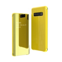 Puzdro Flip View pre Samsung G970F Galaxy S10e žlté.