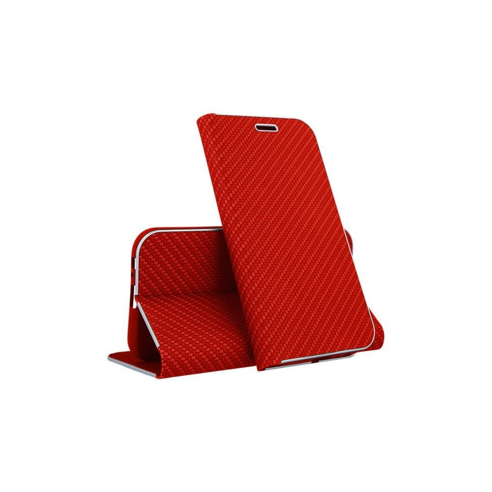 Puzdro Vennus Carbon s rámom pre iPhone 12 Pro Max červené.