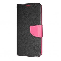 Puzdro Fancy pre Samsung Galaxy A52/A52 5G/A52s 5G čierno-ružové.