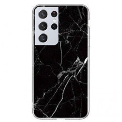 Kryt Marble TPU pre Samsung Galaxy S21 Ultra 5G čierny.