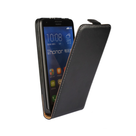 Puzdro Flip Vertical pre Huawei Ascend G750 čierne.
