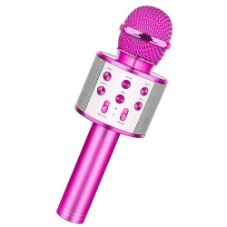 Bezdrôtový Karaoke mikrofón WS858 ružový.