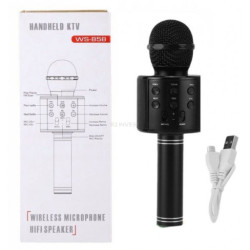 Bezdrôtový Karaoke mikrofón WS858 čierny.