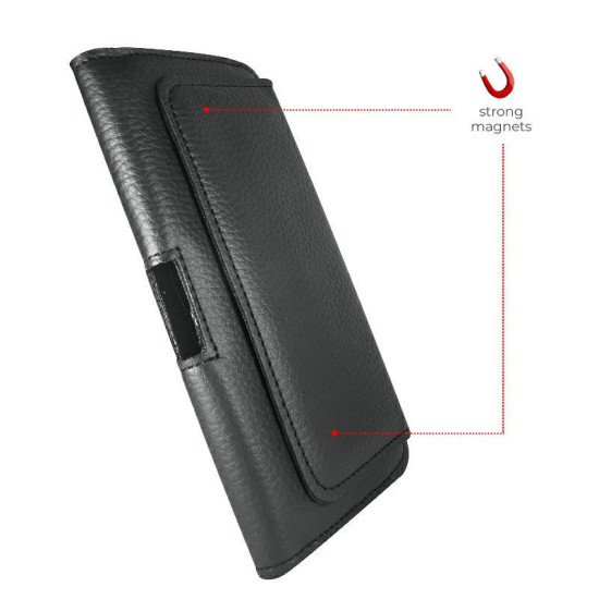 Puzdro na opasok ECO koža M čierne.