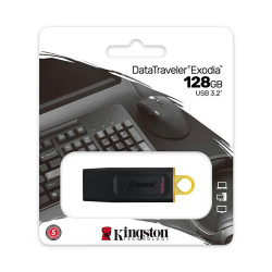USB kľúč Kingston DataTraveler Exodia 128 GB, USB 3.2 čierno-žltý.