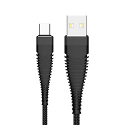 Kábel Armor USB Typ C 2m čierny.