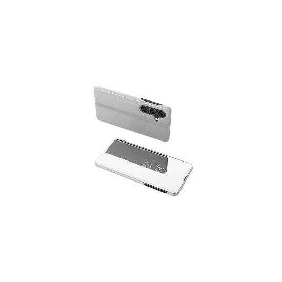 Puzdro Clear View pre Samsung Galaxy A35 5G strieborné.