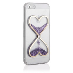 Kryt "Kvapalné srdce" pre iPhone 6/6S 4,7" priesvitný-fialový.