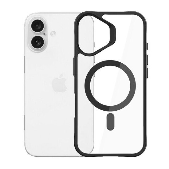 Kryt Satin Mag pre iPhone 16 Plus (6,7") priehľadný-čierny.