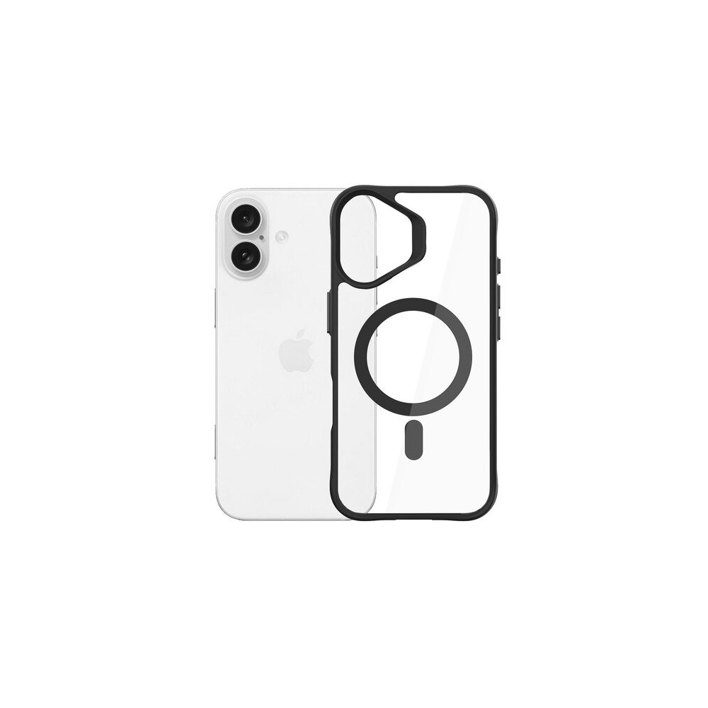 Kryt Satin Mag pre iPhone 16 Plus (6,7") priehľadný-čierny.