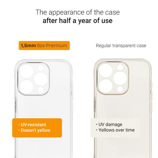 Kryt Box Premium 1,5 mm pre iPhone 12 Pro Max priehľadný-čierny.