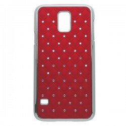 Kryt pre Samsung G900 Galaxy S5/ S5 Neo G903 červený s kamienkami.