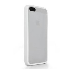 Kryt plastový pre iPhone 5 priehľadný- bielý rám.