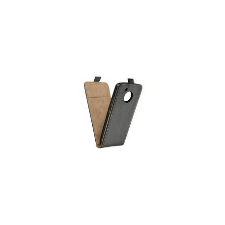Puzdro Flip Vertical pre Motorola Moto C Plus čierne.
