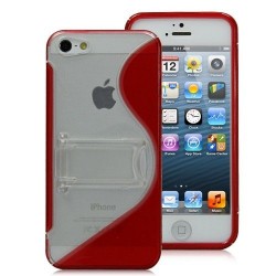 Kryt S-Line pre iPhone 5/5S červeno-priehľadný.