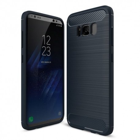 Kryt Carbon TPU na Samsung G955 Galaxy S8 Plus tmavomodrý.